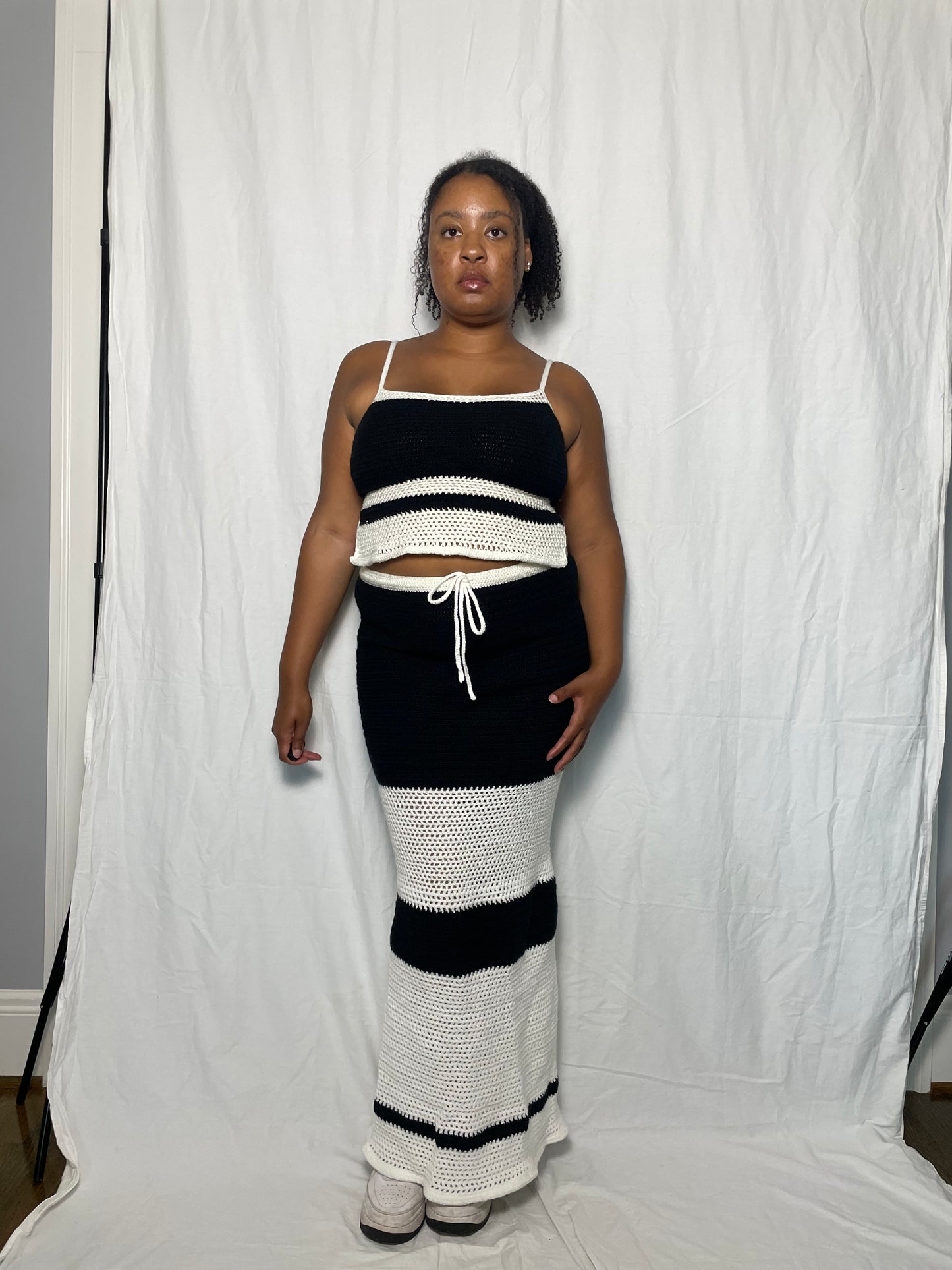 Touch of White Mesh Maxi Skirt