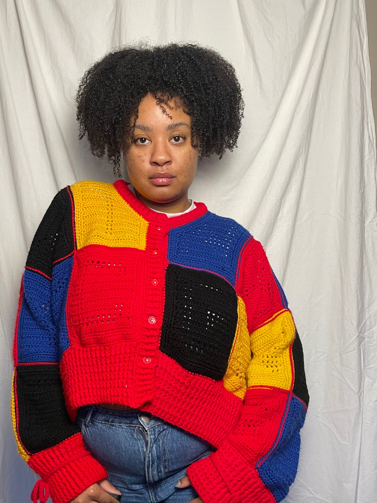 Alphabet Soup Cardigan- Primary