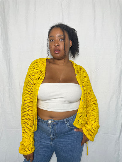 Mesh Tied-Up Cardigan