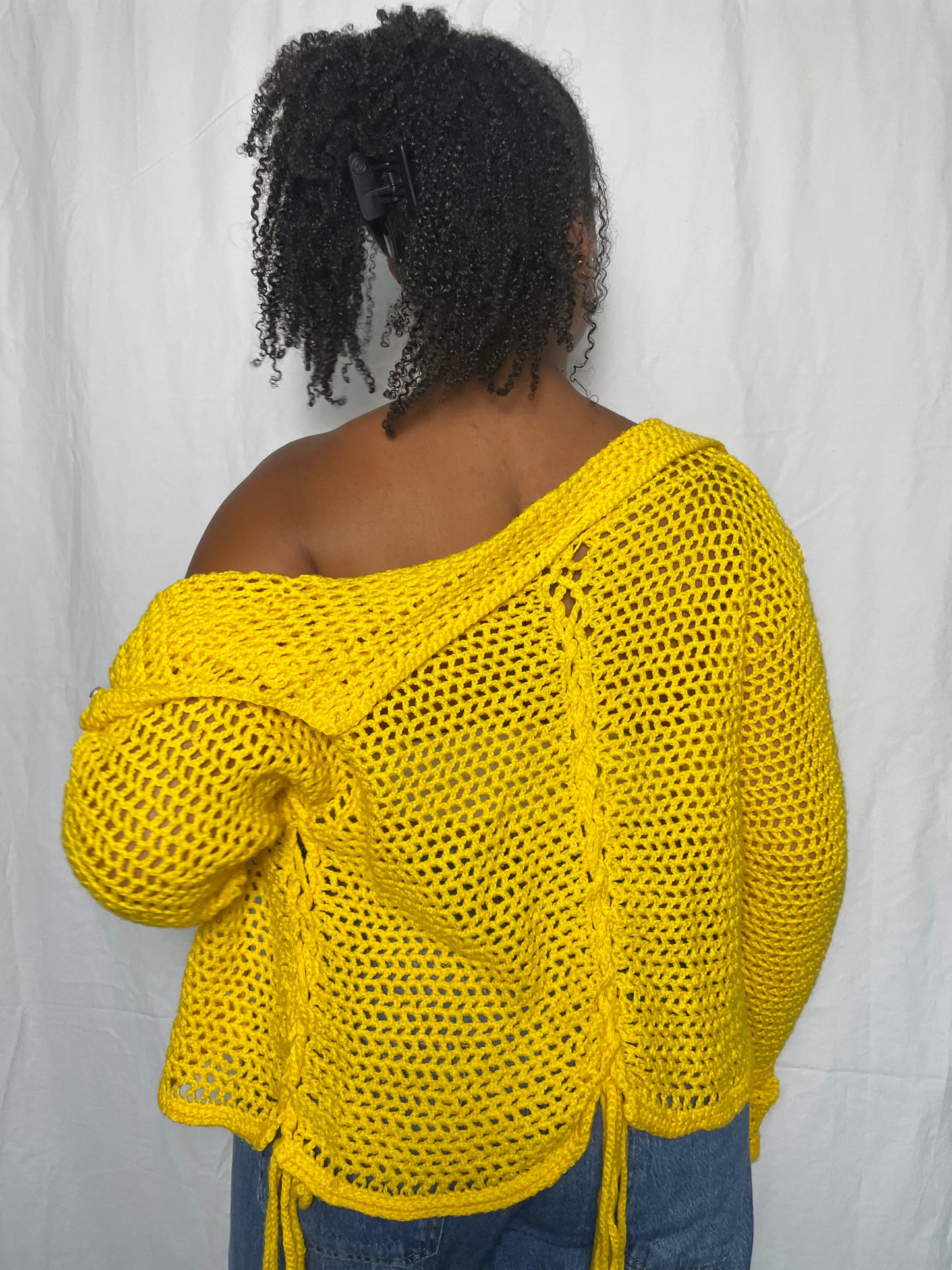 Mesh Tied-Up Cardigan