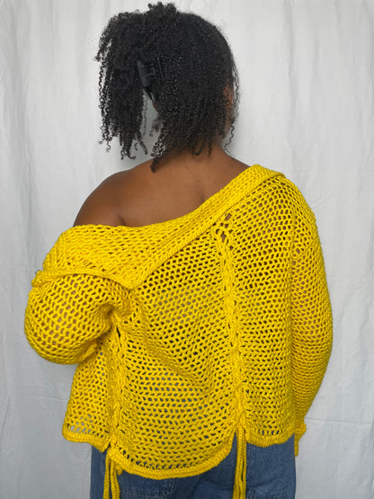 Mesh Tied-Up Cardigan