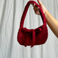 Burgundy Medium Bow Shoulder Bag (Ready To Ship)