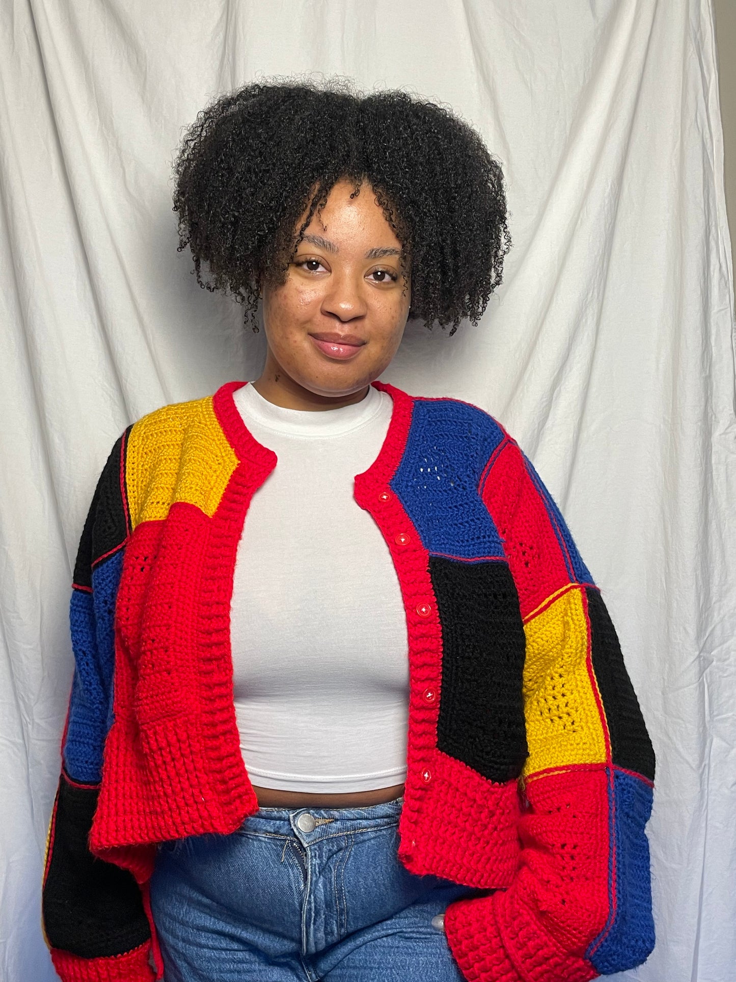 Alphabet Soup Cardigan- Primary