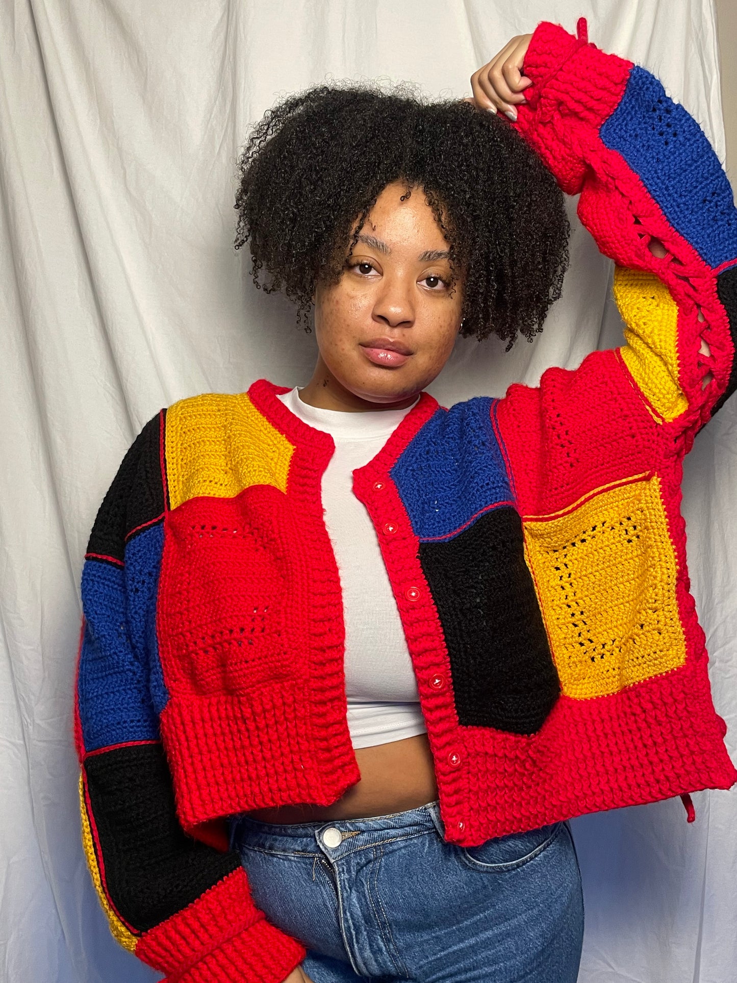 Alphabet Soup Cardigan- Primary